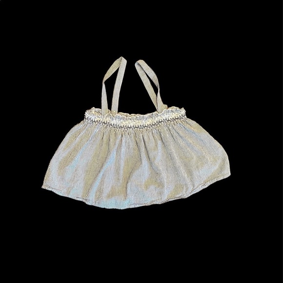 Urban Outfitters Cropped Gray & White Striped Tank Size Medium Button Straps. - Picture 9 of 11